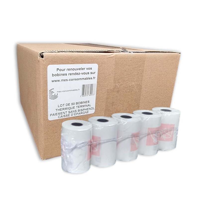 Rouleaux de papier thermique TPE standard 57 x 40 x12
